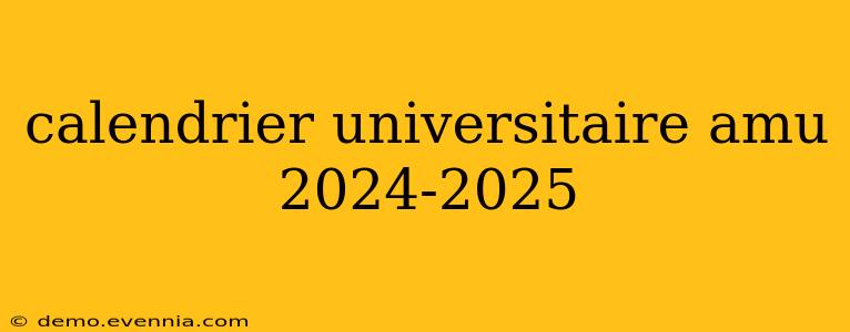 calendrier universitaire amu 2024-2025