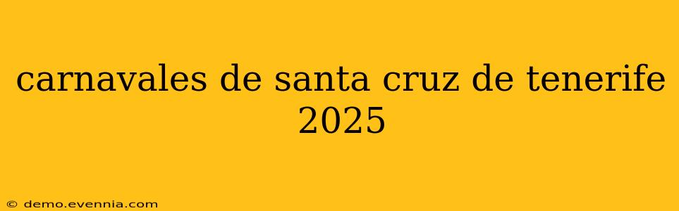 carnavales de santa cruz de tenerife 2025