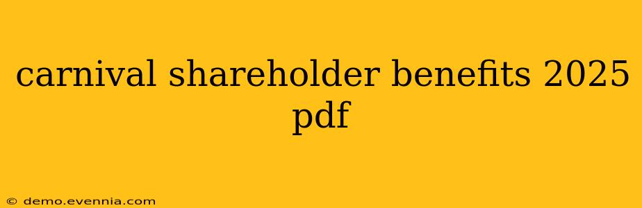 carnival shareholder benefits 2025 pdf