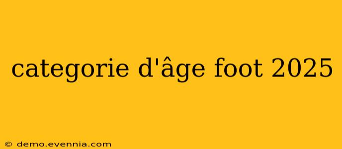 categorie d'âge foot 2025