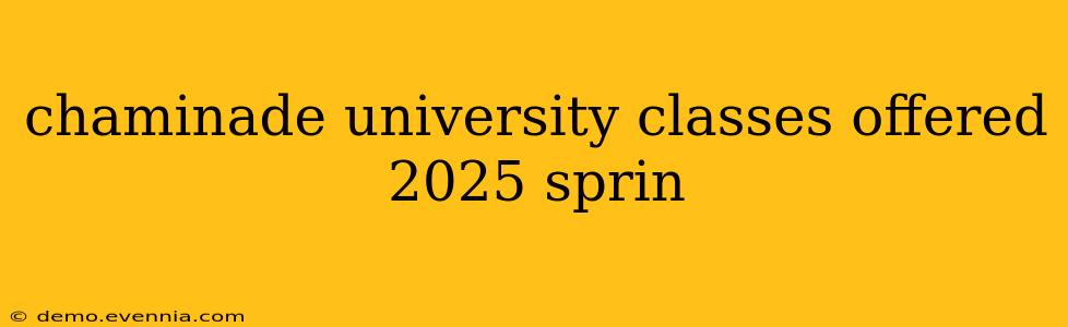 chaminade university classes offered 2025 sprin