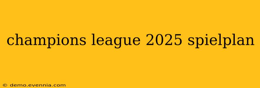 champions league 2025 spielplan