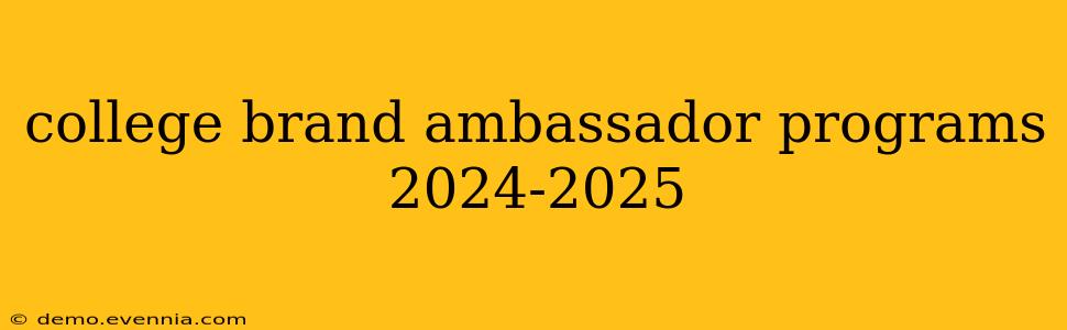 college brand ambassador programs 2024-2025