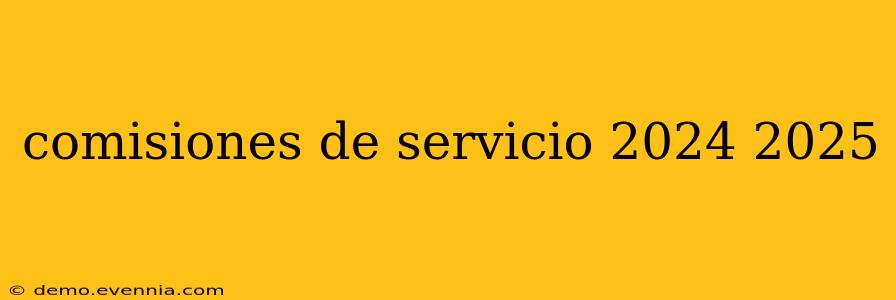 comisiones de servicio 2024 2025