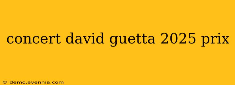 concert david guetta 2025 prix