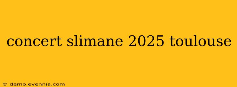 concert slimane 2025 toulouse