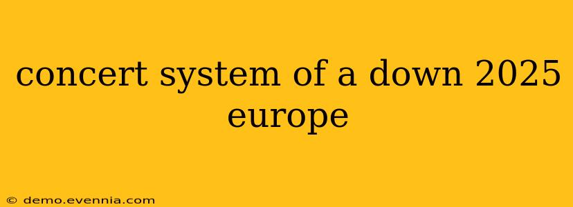 concert system of a down 2025 europe