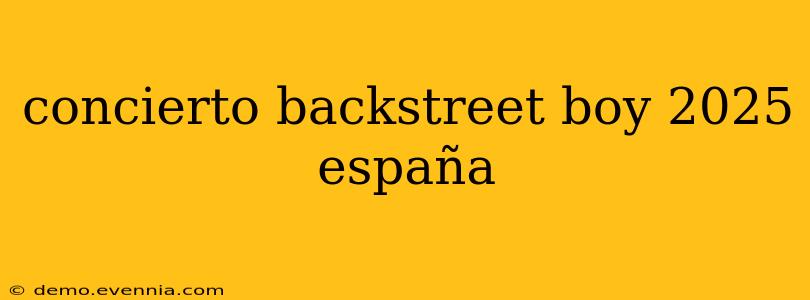 concierto backstreet boy 2025 españa