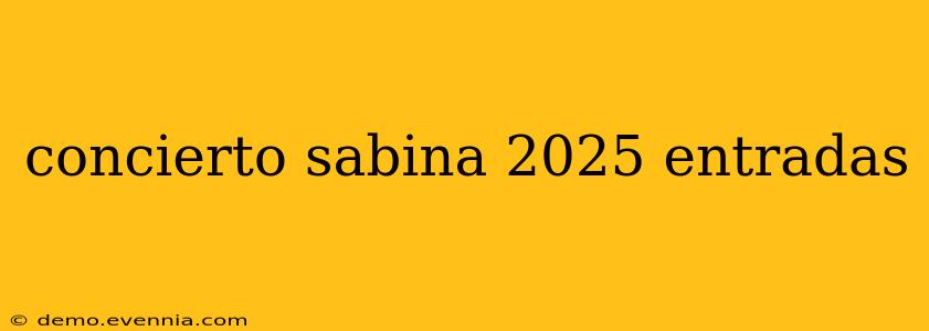 concierto sabina 2025 entradas