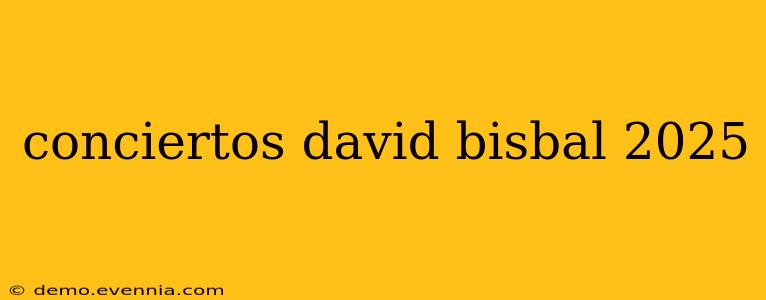 conciertos david bisbal 2025