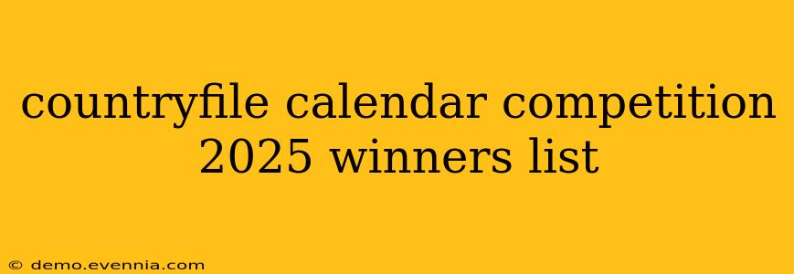 countryfile calendar competition 2025 winners list