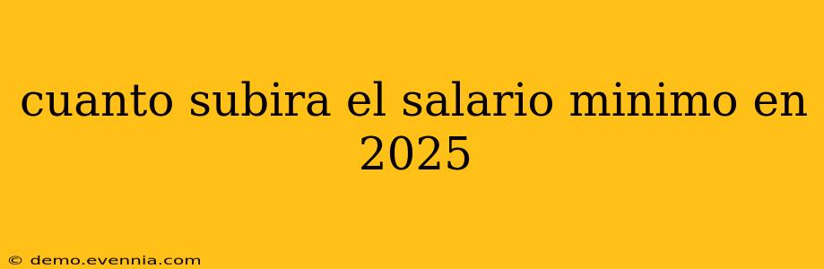 cuanto subira el salario minimo en 2025