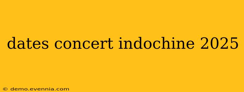 dates concert indochine 2025