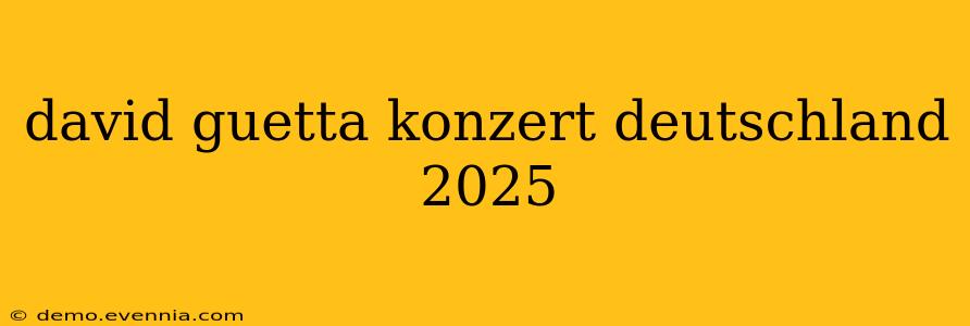 david guetta konzert deutschland 2025