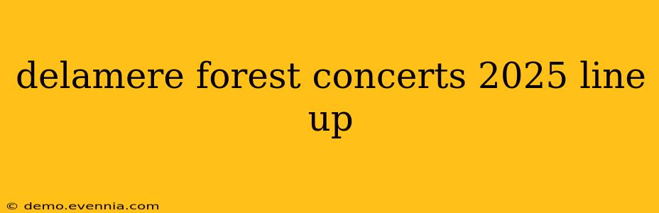 delamere forest concerts 2025 line up