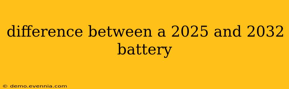 difference between a 2025 and 2032 battery