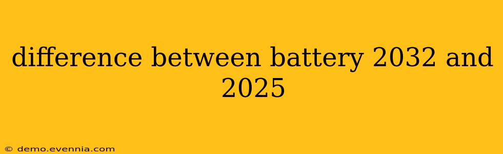 difference between battery 2032 and 2025