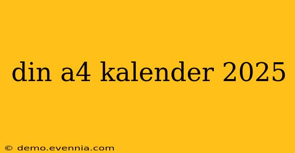 din a4 kalender 2025