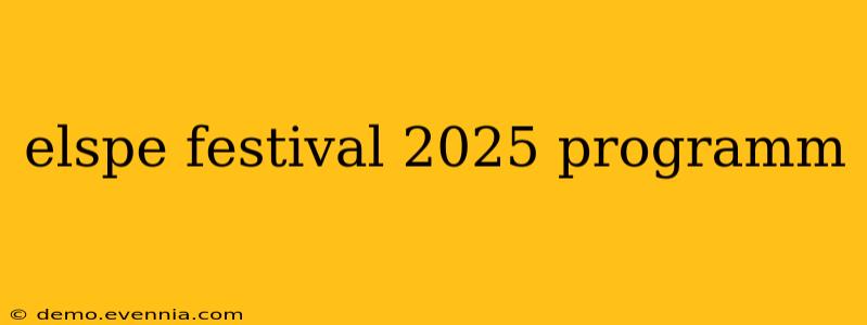 elspe festival 2025 programm