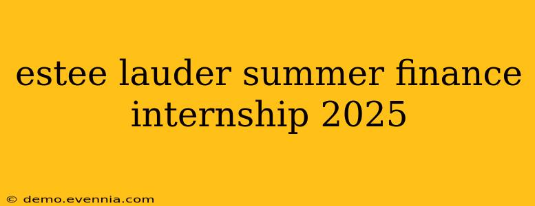 estee lauder summer finance internship 2025