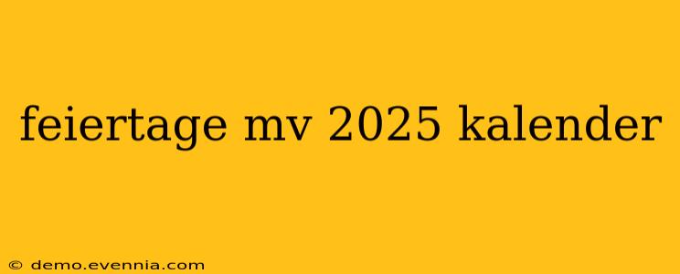 feiertage mv 2025 kalender