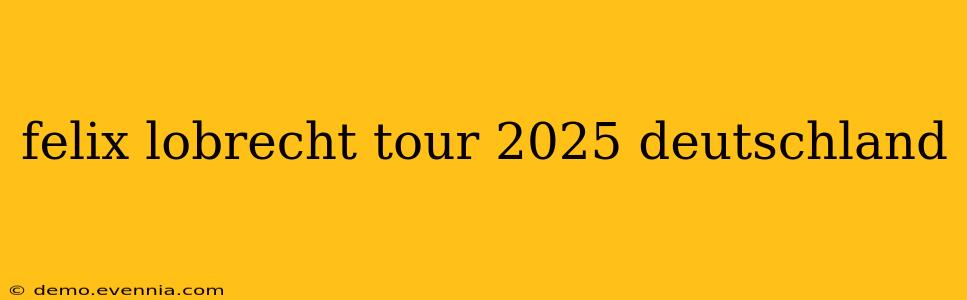 felix lobrecht tour 2025 deutschland