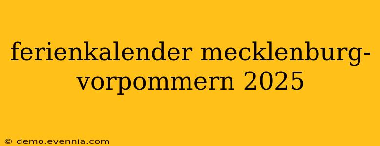 ferienkalender mecklenburg-vorpommern 2025