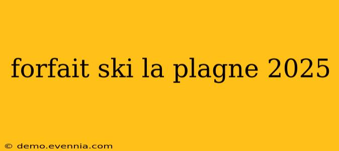 forfait ski la plagne 2025