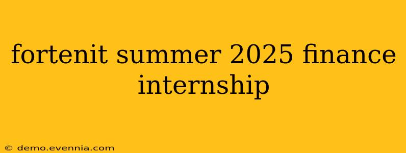 fortenit summer 2025 finance internship