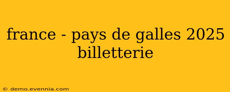 france - pays de galles 2025 billetterie