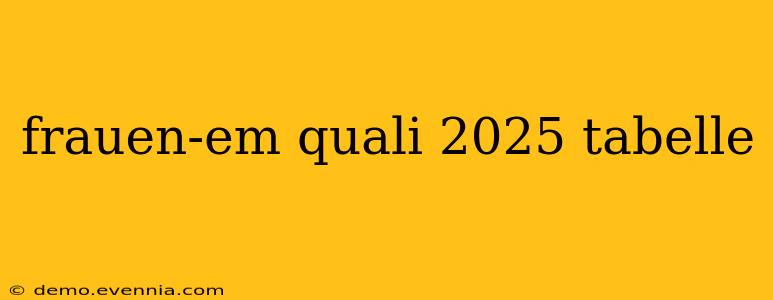 frauen-em quali 2025 tabelle