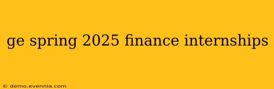 ge spring 2025 finance internships