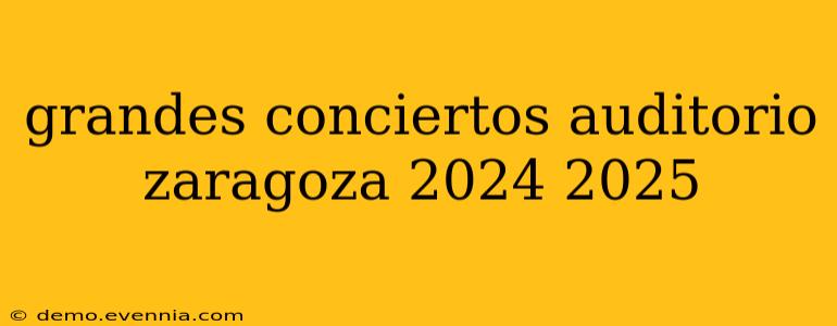 grandes conciertos auditorio zaragoza 2024 2025