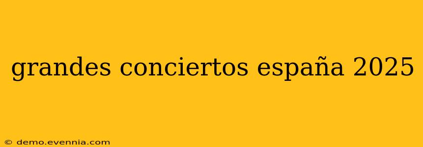 grandes conciertos españa 2025