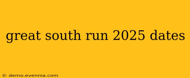 great south run 2025 dates