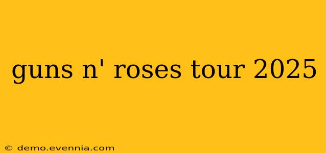 guns n' roses tour 2025