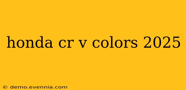 honda cr v colors 2025