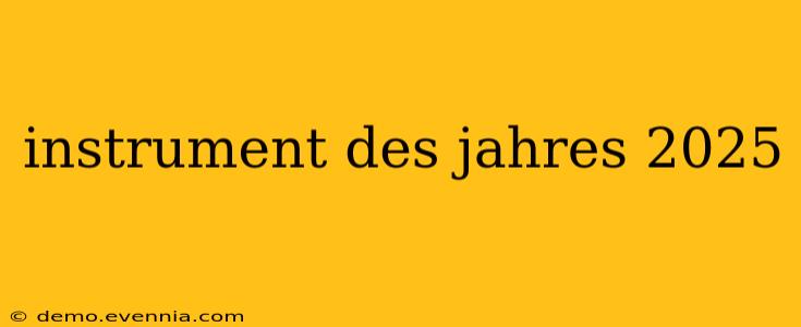 instrument des jahres 2025