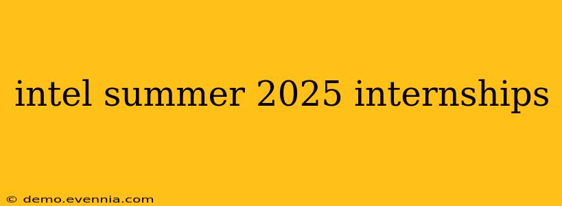 intel summer 2025 internships