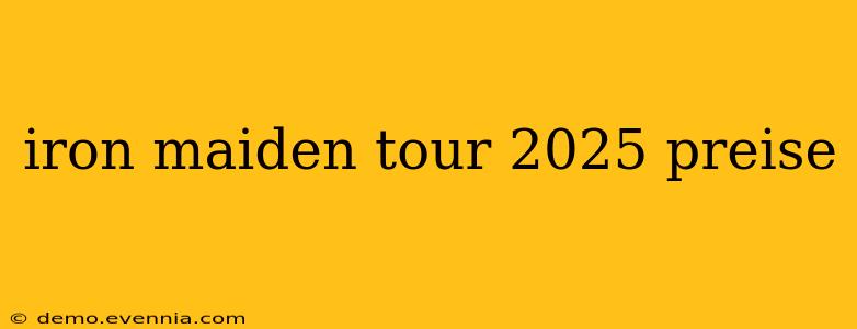 iron maiden tour 2025 preise