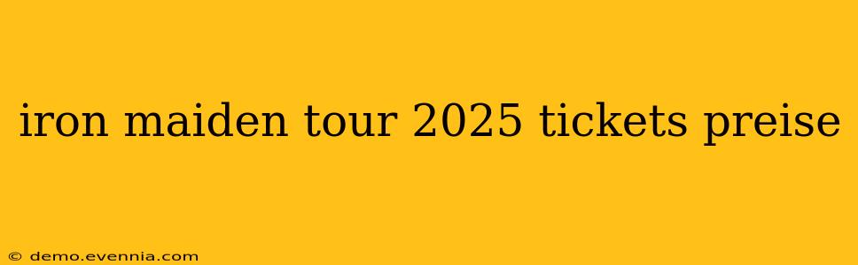 iron maiden tour 2025 tickets preise