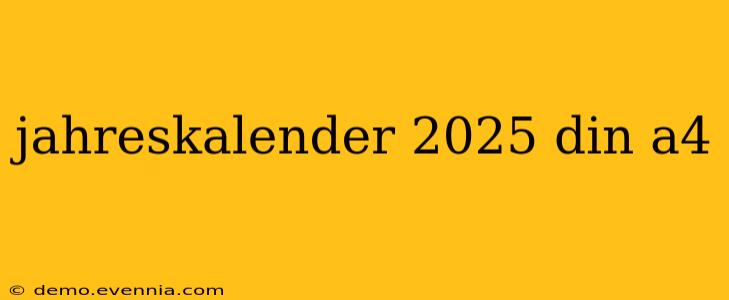 jahreskalender 2025 din a4