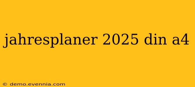 jahresplaner 2025 din a4