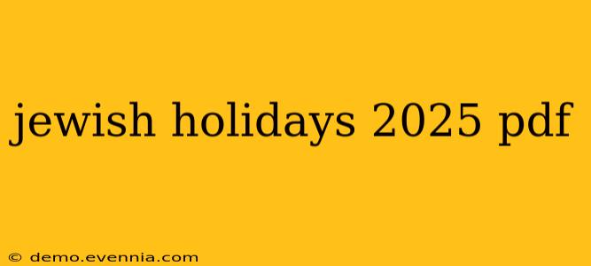 jewish holidays 2025 pdf