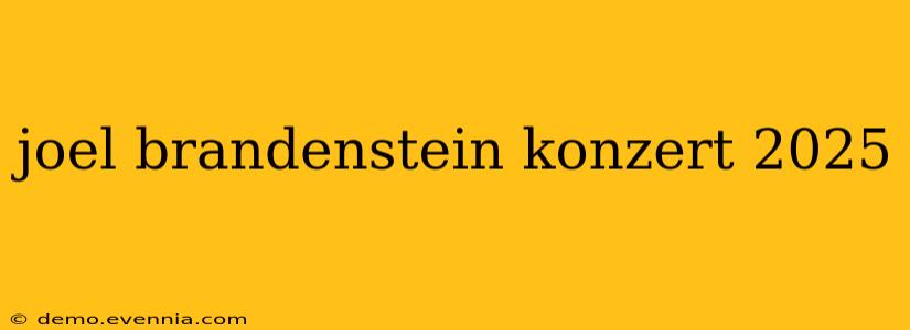 joel brandenstein konzert 2025