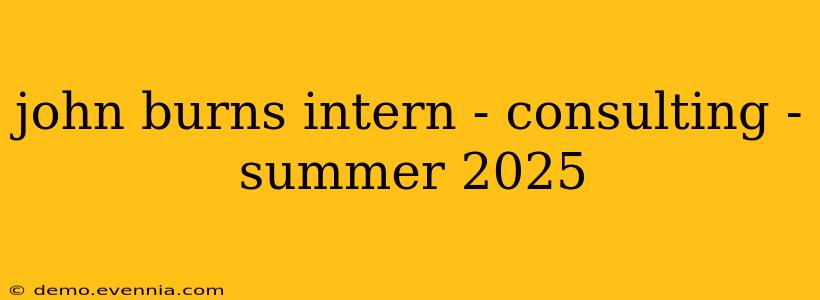 john burns intern - consulting - summer 2025