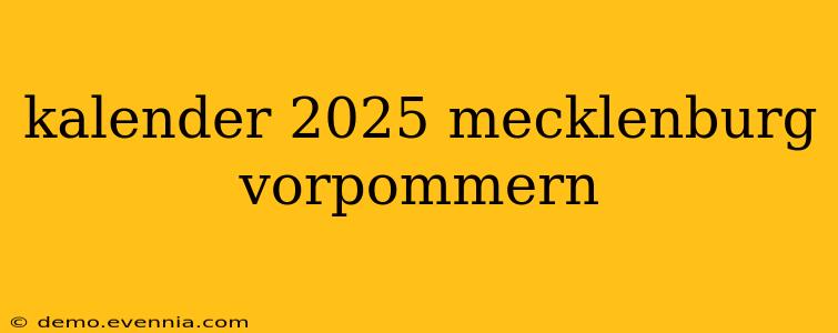 kalender 2025 mecklenburg vorpommern