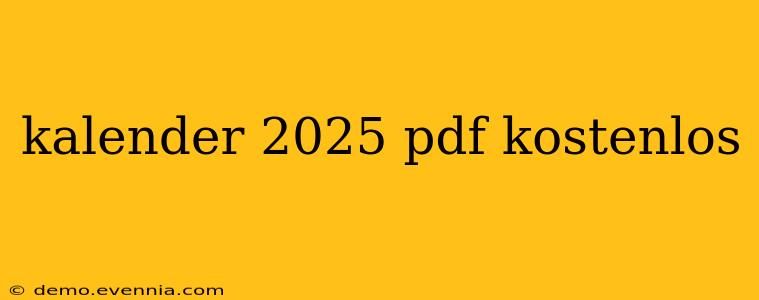 kalender 2025 pdf kostenlos