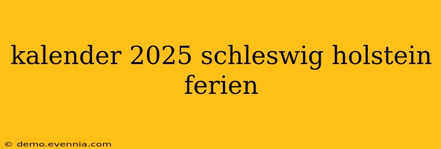 kalender 2025 schleswig holstein ferien