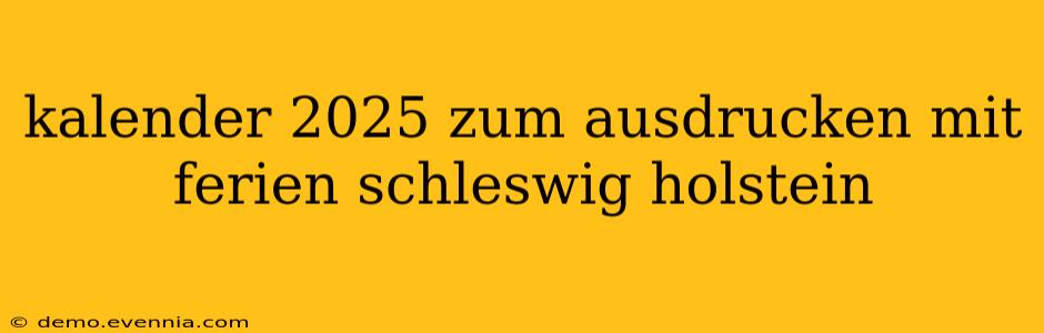 kalender 2025 zum ausdrucken mit ferien schleswig holstein